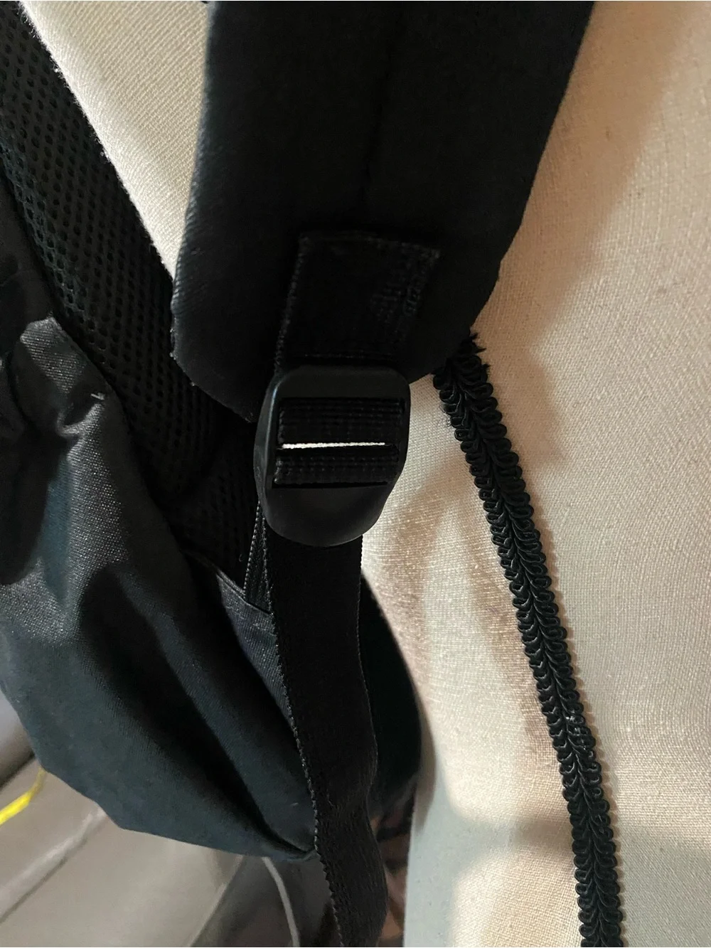 London Fog Black Canvas Flap Backpack with Buckle Straps